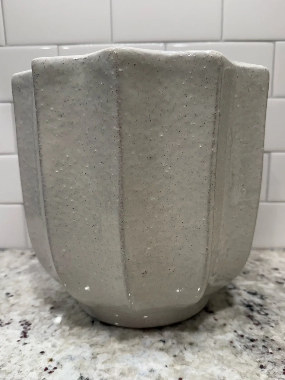 Hearth & Hand Glossy Cream Ceramic Planter W/Drainage Hole - NWT